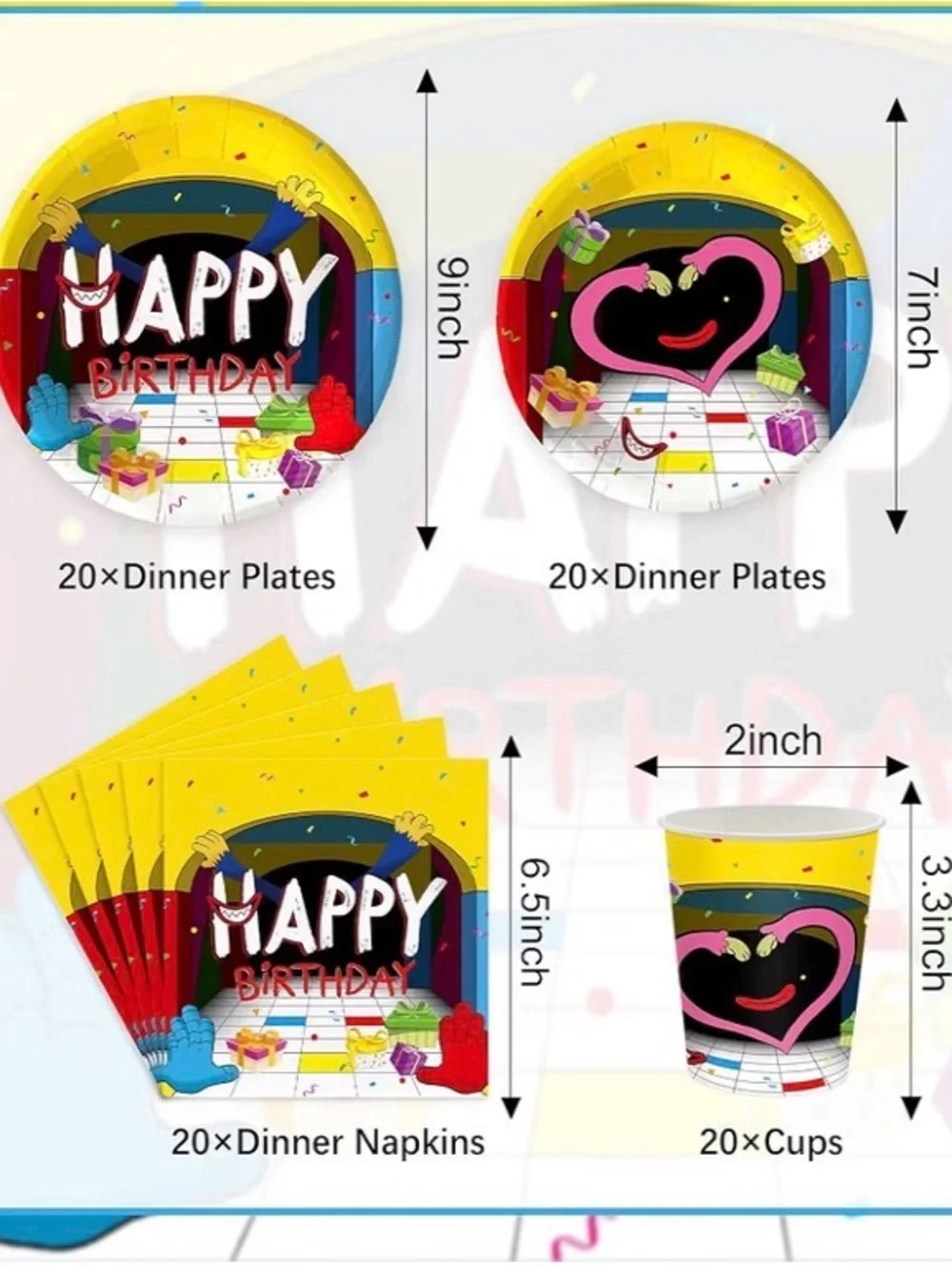 POPPY PLAYTIME THEME BIRTHDAY PARTY ITEMS!!